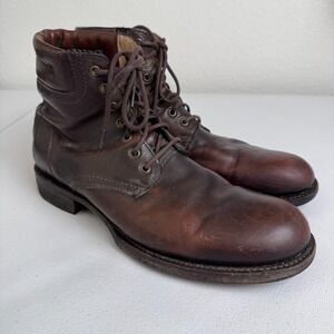FRYE Tyler Lace Up Ankle Boots Men's 11.5 Brown Round Toe Leather Work Combat